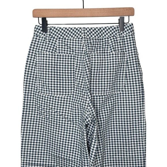 Aritzia Sunday Best Jaden Chino Pants Blue Gingham Check Sz 6 Preppy Spring - Picture 6 of 11